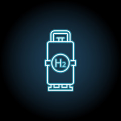 Hydrogen tank neon icon. Simple thin line, outline vector of Sustainable Energy icons for UI and UX, website or mobile application