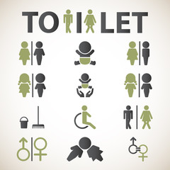 WC icon. Toilet sign. Vector Illustration icons for print and web.	