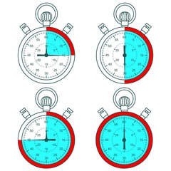 Naklejka premium Old arrow stopwatch. On a white background.