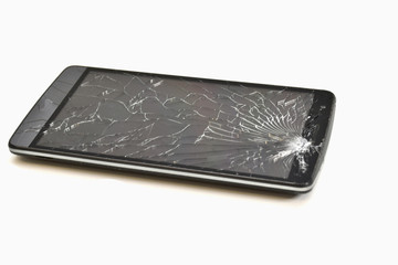 Broken sreen of smartphone