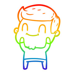 rainbow gradient line drawing cartoon friendly man