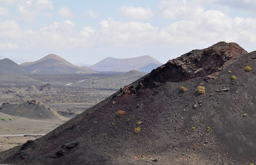Volcanic landscapes of Timanfaya National Park. Lanzarote, Canary Islands, Spain