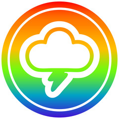 storm cloud circular in rainbow spectrum