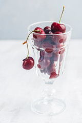 Cherry in a transparent glass