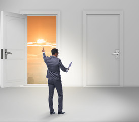 Fototapeta premium Businessman facing many business opportunities