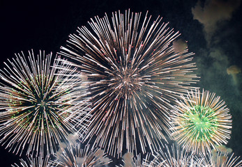 Fireworks on the night background