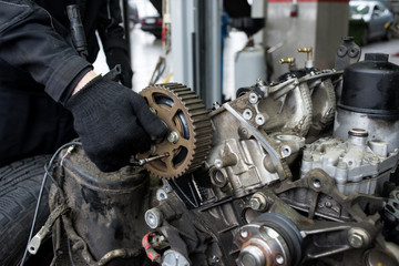 V8 car engine close-up