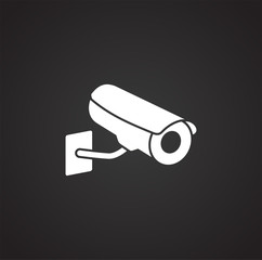 CCTV related icon on background for graphic and web design. Simple illustration. Internet concept symbol for website button or mobile app.
