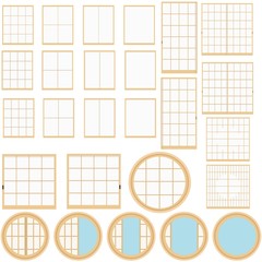 障子イラストセット