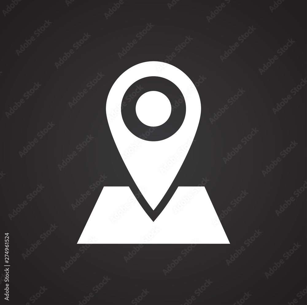 Poster geolocation related icon on background for graphic and web design. simple illustration. internet con