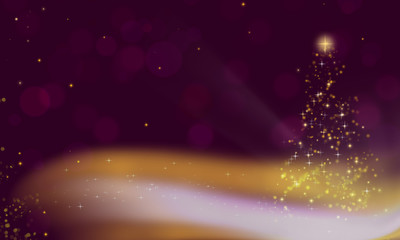 Obraz na płótnie Canvas Christmas golden light shine particles bokeh on black background, holiday