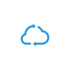 cloud update recycle arrow logo vector icon illustration