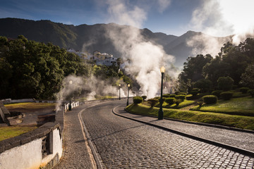 Fototapeta na wymiar Hot springs in Furnas, Sao Miguel