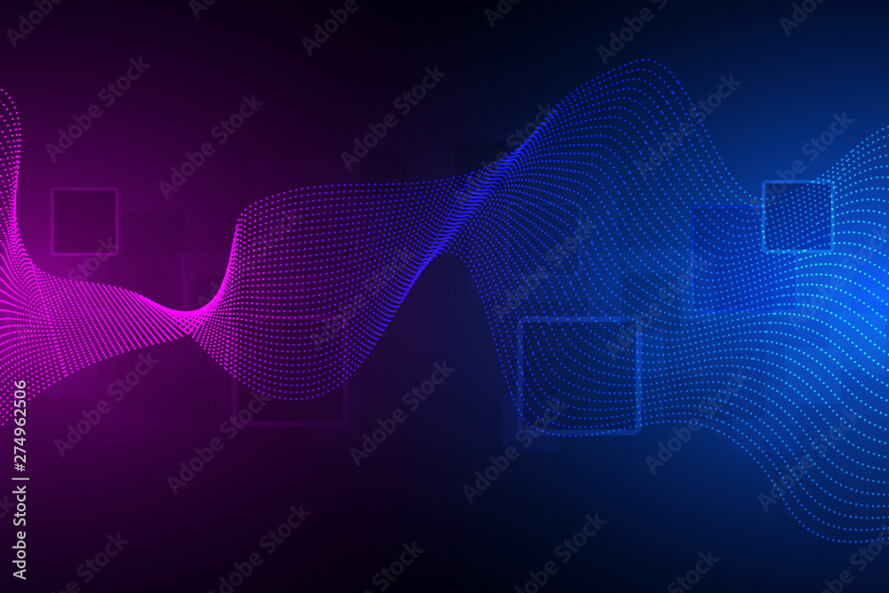 Wall mural technology concept. future cyber technology web services for business and internet project. geometri