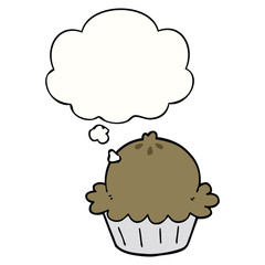 cute cartoon pie and thought bubble