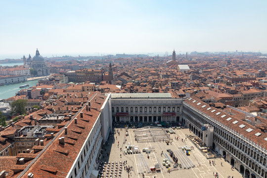 Panoramic view of Venice city, Museo Correr and Piazza San Marco