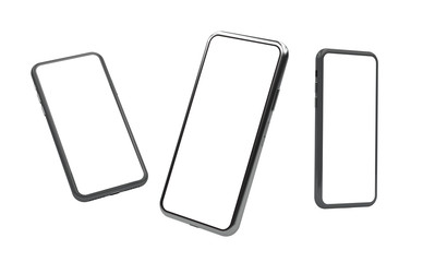 Gadget template for presentations, Trendy smartphone mockups