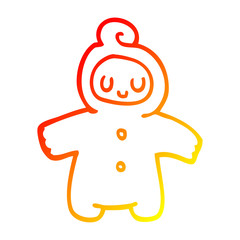 warm gradient line drawing cartoon human baby