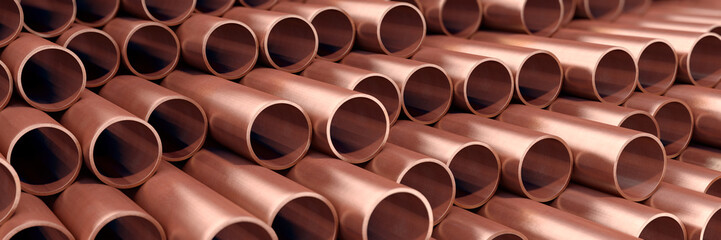 Many cupper pipes