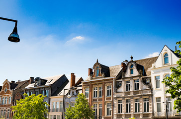 row houses on square Grote Markt in Lier, Belgium