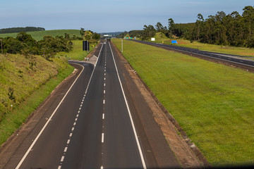 Auto Roads Straight. Highway Castelo Branco, Sao Paulo state, Brazil South America. 