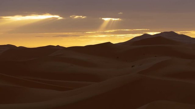 Beautiful sunrise in Erg Chebbi desert