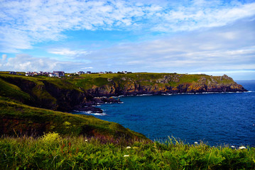 landscape with ocean and blue sky