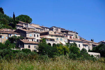 Fototapeta na wymiar Small medieval French village of Vezenobres located in the Gard department