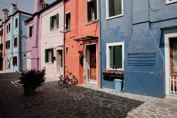Panoramic view of brightly coloured homes of Burano