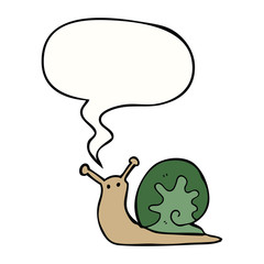 cartoon snail and speech bubble