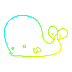 cold gradient line drawing cartoon whale
