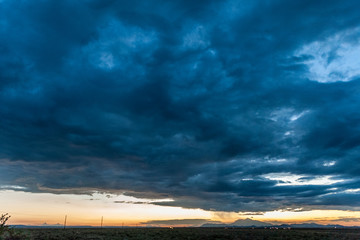 An impressive sky developing near meteor crater along route 66, US interstate 40.