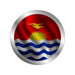 Fototapeta premium Waving Kiribati flag, the flag of Kiribati, vector illustration