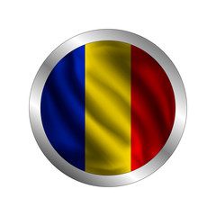 Waving Romanians flag, the flag of Romania, vector illustration