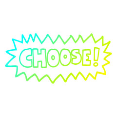 Fototapeta premium cold gradient line drawing cartoon choose symbol