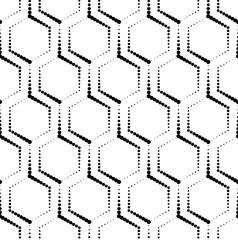 Vector seamless texture. Modern geometric background. Hexagonal tiles with dots.