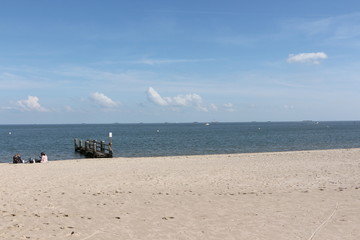 Blick auf den Strand von Wyk auf Föhr
