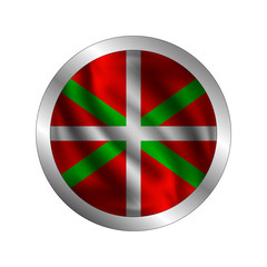 Waving Basque country flag, the flag of Basque country, vector illustration