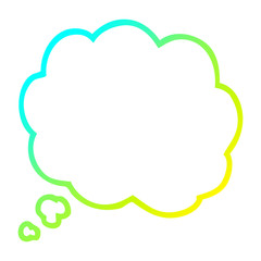cold gradient line drawing cartoon thought bubble