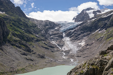 View closeup lake scenes in mountains, national park Switzerland, Europe