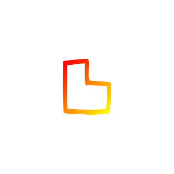 recommend clip art: warm gradient line drawing cartoon letter l