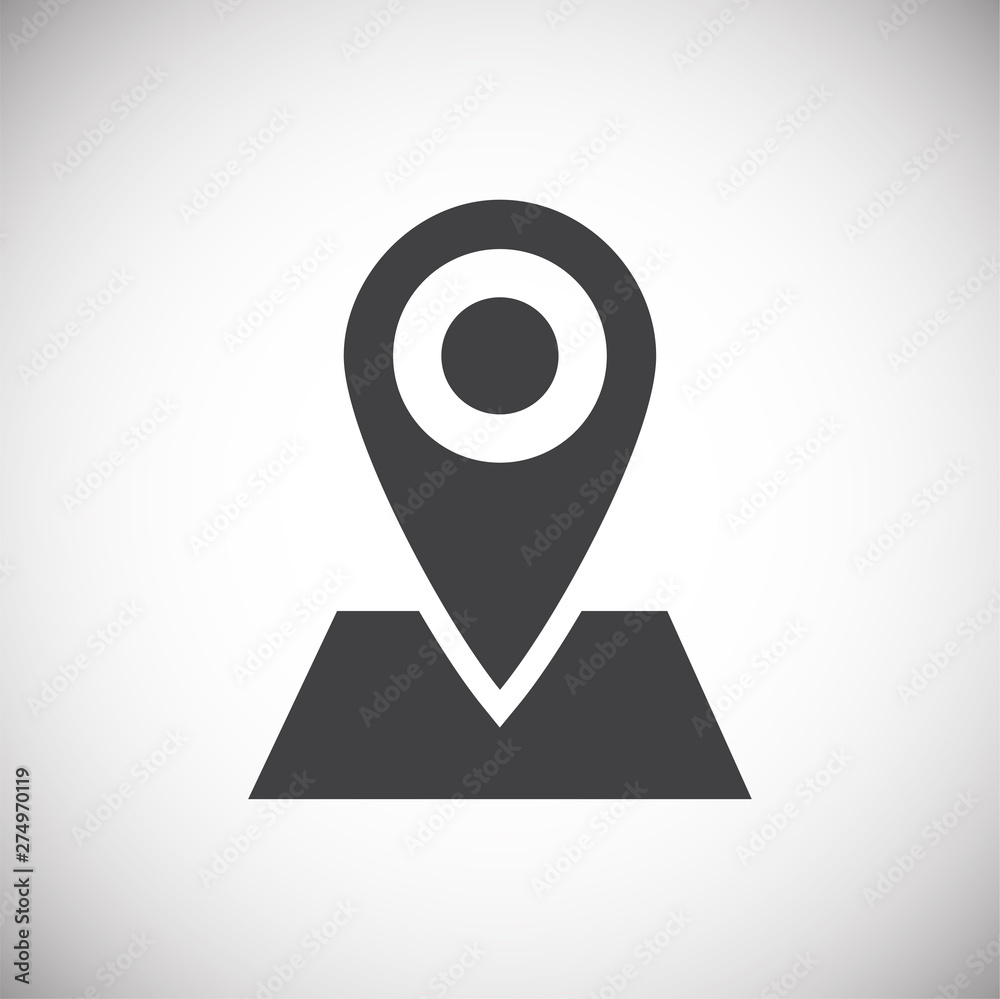 Poster geolocation related icon on background for graphic and web design. simple illustration. internet con
