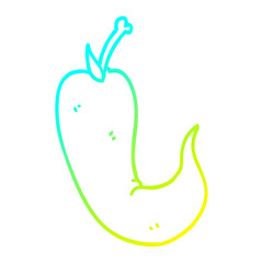 cold gradient line drawing cartoon red hot chilli pepper