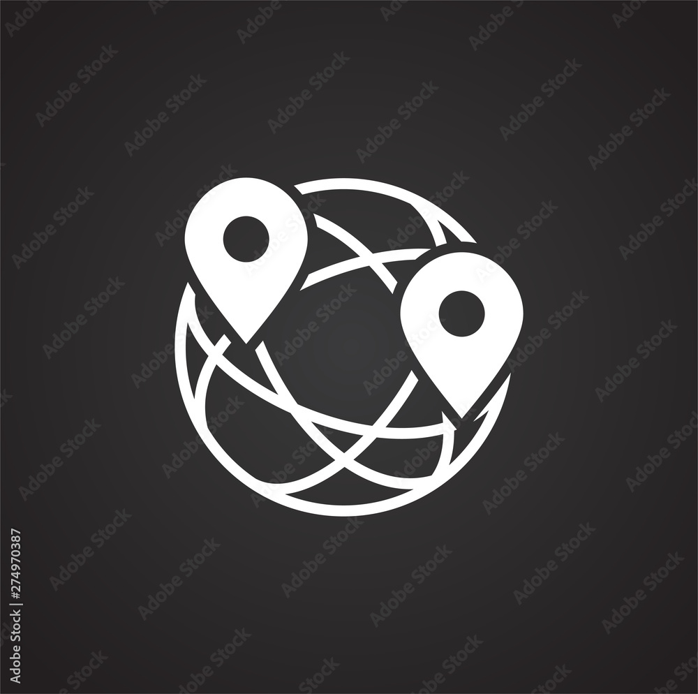 Poster geolocation related icon on background for graphic and web design. simple illustration. internet con