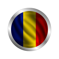Fototapeta premium Waving Chads flag, the flag of Chad, vector illustration