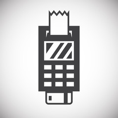 Pos terminal icon on background for graphic and web design. Simple illustration. Internet concept symbol for website button or mobile app.