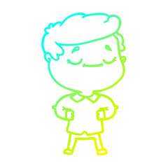 cold gradient line drawing cartoon proud man
