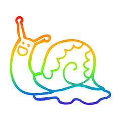 rainbow gradient line drawing cute cartoon snail