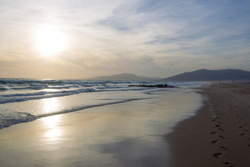 Obraz premium Sunset on the beach of Tarifa