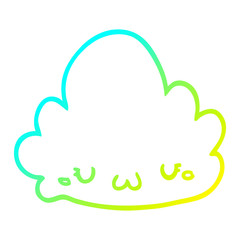 cold gradient line drawing cute cartoon cloud